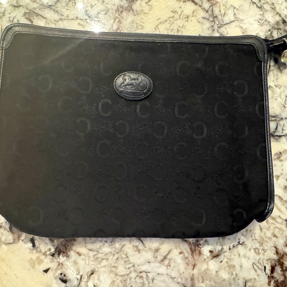 Celine Black Canvas  Pouch